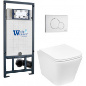 Подвесной унитаз с инсталляцией Weltwasser Marberg 507 / Gelbach 043 MT-WT / MAR 507 RD GL-WT 10000011919 белый матовый