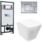Подвесной унитаз с инсталляцией Weltwasser Marberg 507 / Gelbach 043 MT-WT / MAR 507 SE CR 10000011921 белый матовый