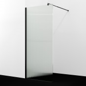 Душевая перегородка WasserKRAFT Rur 30W39MB-FL черный/рифленое