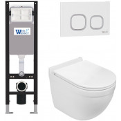 Подвесной унитаз с инсталляцией WeltWasser Amberg 350 / Heimbach 043 GL-WT / Amberg RD-WT 10000012442 белый глянец