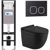 Подвесной унитаз с инсталляцией WeltWasser Amberg 350 / Heimbach 043 MT-BL / Amberg RD-BL 10000012334 черный матовый