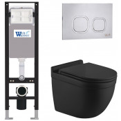 Подвесной унитаз с инсталляцией WeltWasser Amberg 350 / Heimbach 043 MT-BL / Amberg RD-MT CR 10000012336 черный матовый