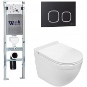 Подвесной унитаз с инсталляцией WeltWasser Amberg 350 ST / Heimbach 043 GL-WT / Amberg RD-BL 10000012131 белый глянец