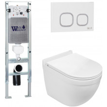Подвесной унитаз с инсталляцией WeltWasser Amberg 350 ST / Heimbach 043 GL-WT / Amberg RD-WT 10000012134 белый глянец