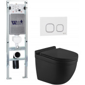 Подвесной унитаз с инсталляцией WeltWasser Amberg 350 ST / Heimbach 043 MT-BL / Amberg RD-WT 10000012224 черный матовый