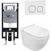 Подвесной унитаз с инсталляцией WeltWasser Amberg 497 / Heimbach 043 GL-WT / Amberg RD-WT 10000012139 белый глянец