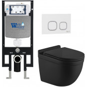 Подвесной унитаз с инсталляцией WeltWasser Amberg 497 / Heimbach 043 MT-BL / Amberg RD-WT 10000012229 черный матовый