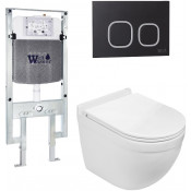 Подвесной унитаз с инсталляцией WeltWasser Amberg 497 ST / Heimbach 043 GL-WT / Amberg RD-BL 10000012141 белый глянец