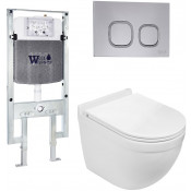 Подвесной унитаз с инсталляцией WeltWasser Amberg 497 ST / Heimbach 043 GL-WT / Amberg RD-CR 10000012142 белый глянец