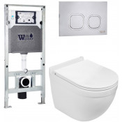 Подвесной унитаз с инсталляцией WeltWasser Amberg 506 ST / Heimbach 043 GL-WT / Amberg RD-MT CR 10000012153 белый глянец