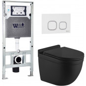 Подвесной унитаз с инсталляцией WeltWasser Amberg 506 ST / Heimbach 043 MT-BL / Amberg RD-WT 10000012244 черный матовый