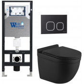 Подвесной унитаз с инсталляцией WeltWasser Amberg 506 / Heimbach 043 MT-BL / Amberg RD-BL 10000012236 черный матовый