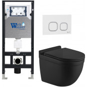 Подвесной унитаз с инсталляцией WeltWasser Amberg 506 / Heimbach 043 MT-BL / Amberg RD-WT 10000012239 черный матовый