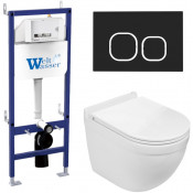 Подвесной унитаз с инсталляцией WeltWasser Bamberg 460 / Heimbach 043 GL-WT / Bamberg BL 10000012819 белый глянец