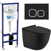 Подвесной унитаз с инсталляцией WeltWasser Bamberg 460 / Heimbach 043 MT-BL / Bamberg BL 10000012829 черный матовый