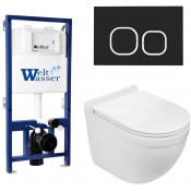 Подвесной унитаз с инсталляцией WeltWasser Bamberg 525 / Heimbach 043 GL-WT / Bamberg BL 10000012822 белый глянец