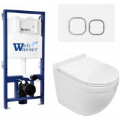 Подвесной унитаз с инсталляцией WeltWasser Bamberg 545 / Heimbach 043 GL-WT / Bamberg WT 10000012827 белый глянец