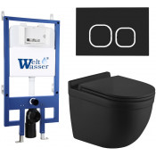 Подвесной унитаз с инсталляцией WeltWasser Bamberg 545 / Heimbach 043 MT-BL / Bamberg BL 10000012835 черный матовый