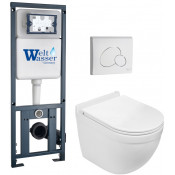 Подвесной унитаз с инсталляцией WeltWasser Marberg 410 / Heimbach 043 GL-WT / MAR 410 RD GL-WT 10000012157 белый глянец