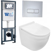 Подвесной унитаз с инсталляцией WeltWasser Marberg 410 / Heimbach 043 GL-WT / MAR 410 SE-CR 10000012159 белый глянец
