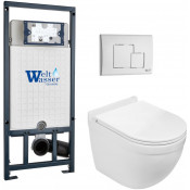 Подвесной унитаз с инсталляцией WeltWasser Marberg 507 / Heimbach 043 GL-WT / MAR 507 SE GL-WT 10000012167 белый глянец