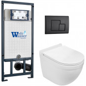 Подвесной унитаз с инсталляцией WeltWasser Marberg 507 / Heimbach 043 GL-WT / MAR 507 SE MT-BL 10000012168 белый глянец