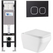 Подвесной унитаз с инсталляцией WeltWasser Amberg 350 / Hofbach 041 GL-WT / Amberg RD-BL 10000012339 белый глянец