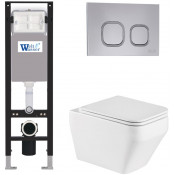 Подвесной унитаз с инсталляцией WeltWasser Amberg 350 / Hofbach 041 GL-WT / Amberg RD-CR 10000012340 белый глянец