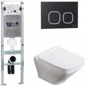 Подвесной унитаз с инсталляцией WeltWasser Amberg 350 ST / Hofbach 041 GL-WT / Amberg RD-BL 10000011155 белый глянец