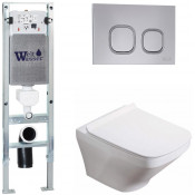 Подвесной унитаз с инсталляцией WeltWasser Amberg 350 ST / Hofbach 041 GL-WT / Amberg RD-CR 10000011643 белый глянец