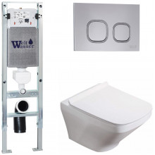 Подвесной унитаз с инсталляцией WeltWasser Amberg 350 ST / Hofbach 041 GL-WT / Amberg RD-CR 10000011643 белый глянец