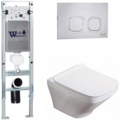 Подвесной унитаз с инсталляцией WeltWasser Amberg 350 ST / Hofbach 041 GL-WT / Amberg RD-MT CR 10000011644 белый глянец