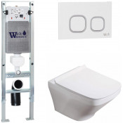 Подвесной унитаз с инсталляцией WeltWasser Amberg 350 ST / Hofbach 041 GL-WT / Amberg RD-WT 10000011645 белый глянец