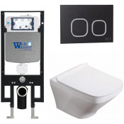 Подвесной унитаз с инсталляцией WeltWasser Amberg 497 / Hofbach 041 GL-WT / Amberg RD-BL 10000011647 белый глянец