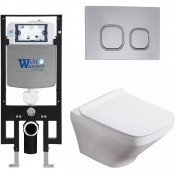 Подвесной унитаз с инсталляцией WeltWasser Amberg 497 / Hofbach 041 GL-WT / Amberg RD-CR 10000011648 белый глянец