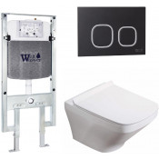 Подвесной унитаз с инсталляцией WeltWasser Amberg 497 ST / Hofbach 041 GL-WT / Amberg RD-BL 10000011652 белый глянец