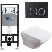 Подвесной унитаз с инсталляцией WeltWasser Amberg 506 / Hofbach 041 GL-WT / Amberg RD-BL 10000011657 белый глянец
