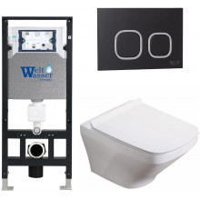 Подвесной унитаз с инсталляцией WeltWasser Amberg 506 / Hofbach 041 GL-WT / Amberg RD-BL 10000011657 белый глянец