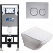 Подвесной унитаз с инсталляцией WeltWasser Amberg 506 / Hofbach 041 GL-WT / Amberg RD-CR 10000011658 белый глянец