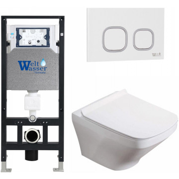 Подвесной унитаз с инсталляцией WeltWasser Amberg 506 / Hofbach 041 GL-WT / Amberg RD-WT 10000011660 белый глянец