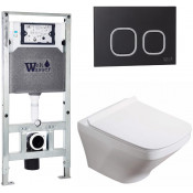 Подвесной унитаз с инсталляцией WeltWasser Amberg 506 ST / Hofbach 041 GL-WT / Amberg RD-BL 10000011662 белый глянец