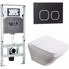 Подвесной унитаз с инсталляцией WeltWasser Amberg 506 ST / Hofbach 041 GL-WT / Amberg RD-BL 10000011662 белый глянец