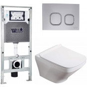 Подвесной унитаз с инсталляцией WeltWasser Amberg 506 ST / Hofbach 041 GL-WT / Amberg RD-CR 10000011663 белый глянец