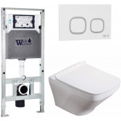 Подвесной унитаз с инсталляцией WeltWasser Amberg 506 ST / Hofbach 041 GL-WT / Amberg RD-WT 10000011665 белый глянец