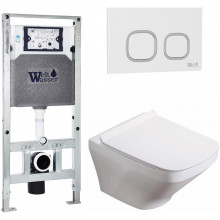 Подвесной унитаз с инсталляцией WeltWasser Amberg 506 ST / Hofbach 041 GL-WT / Amberg RD-WT 10000011665 белый глянец