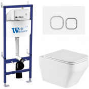 Подвесной унитаз с инсталляцией WeltWasser Bamberg 460 / Hofbach 041 GL-WT / Bamberg WT 10000013584 белый глянец