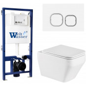 Подвесной унитаз с инсталляцией WeltWasser Bamberg 525 / Hofbach 041 GL-WT / Bamberg WT 10000013587 белый глянец