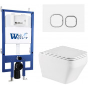 Подвесной унитаз с инсталляцией WeltWasser Bamberg 545 / Hofbach 041 GL-WT / Bamberg WT 10000013590 белый глянец