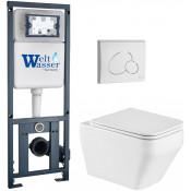 Подвесной унитаз с инсталляцией WeltWasser Marberg 410 / Hofbach 041 GL-WT / MAR 410 RD GL-WT 10000011676 белый глянец