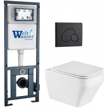 Подвесной унитаз с инсталляцией WeltWasser Marberg 410 / Hofbach 041 GL-WT / MAR 410 RD MT-BL 10000011677 белый глянец